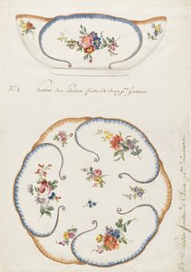 Design pour un saladier en feuille de chou en porcelaine peinte, pour la Manufacture de porcelaine de Sèvres - Sèvres Porcelain Manufactory